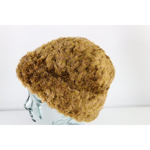 NOS Vintage 90s Streetwear Textured Fuzzy Shag Beanie Bucket Hat Cap Womens OSFA main image 5